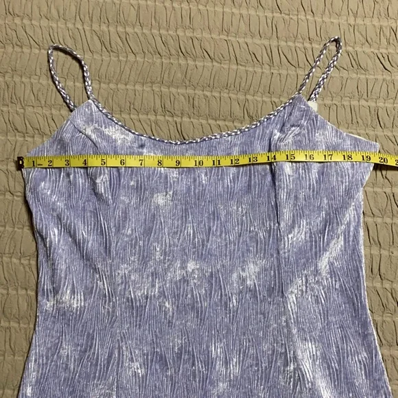 JESSICA MCCLINTOCK Braided Sleeves Lavender Formal Texture Gauzy Dress 16 - Picture 10 of 15